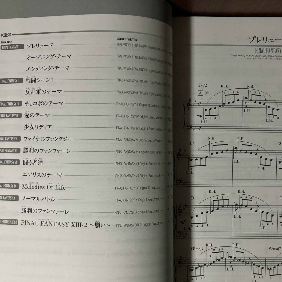 Final Fantasy Piano Solo Duet Score Book for piano recital Arranged