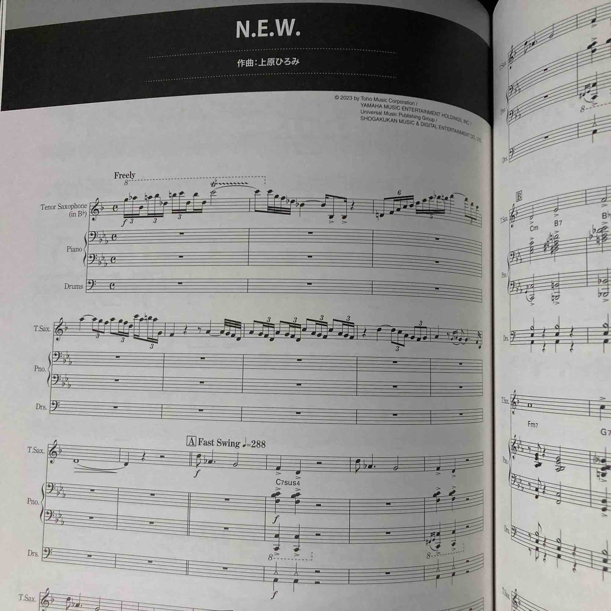 BLUE GIANT Piano Saxophone Sheet Music Score