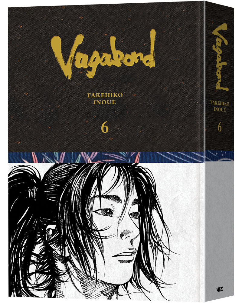 Vagabond Definitive Edition Volume 6 hardcover front cover, black and gold design, art by Takehiko Inoue