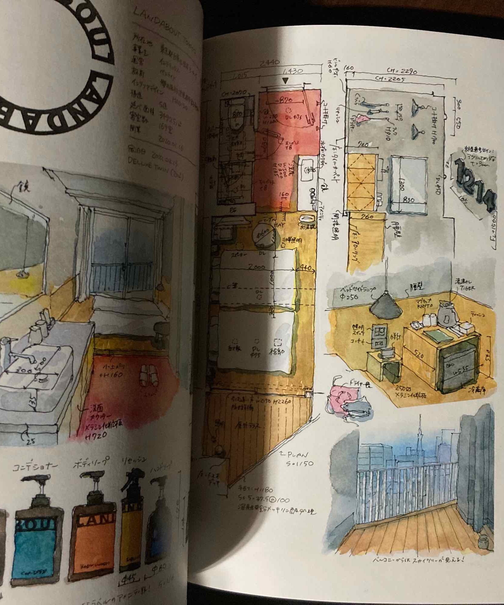 Tokyo Hotel Sketch Water Color Art Guide Book