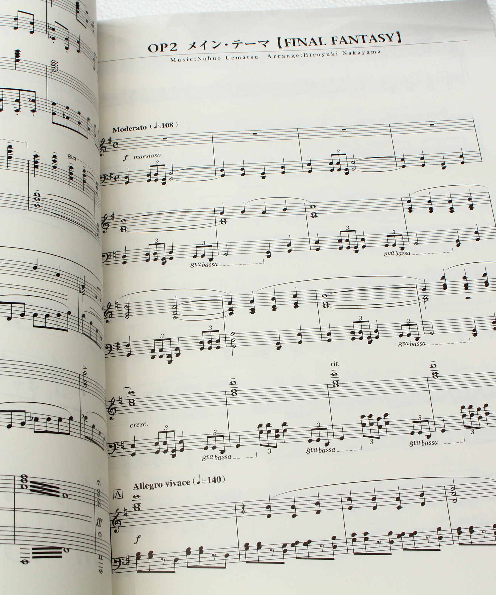 Final Fantasy Piano Opera Music I / II / III Music Score