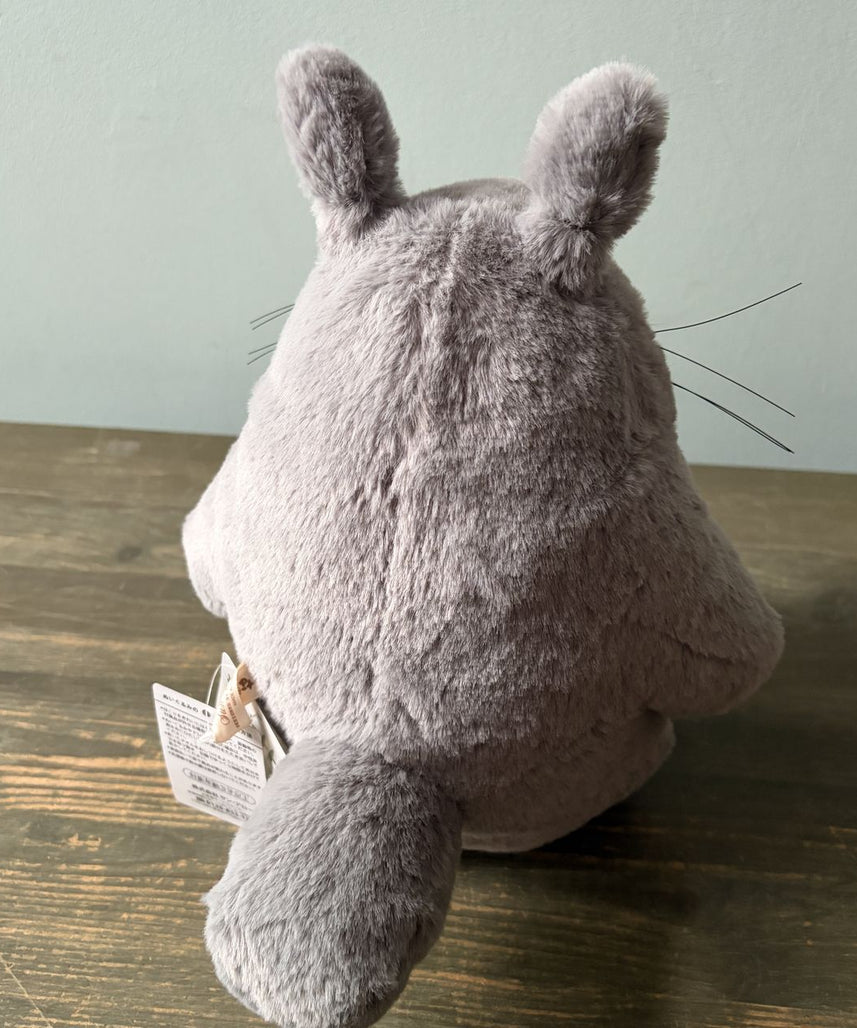 Totoro Grey Plush Grinning Soft Fluffy Small