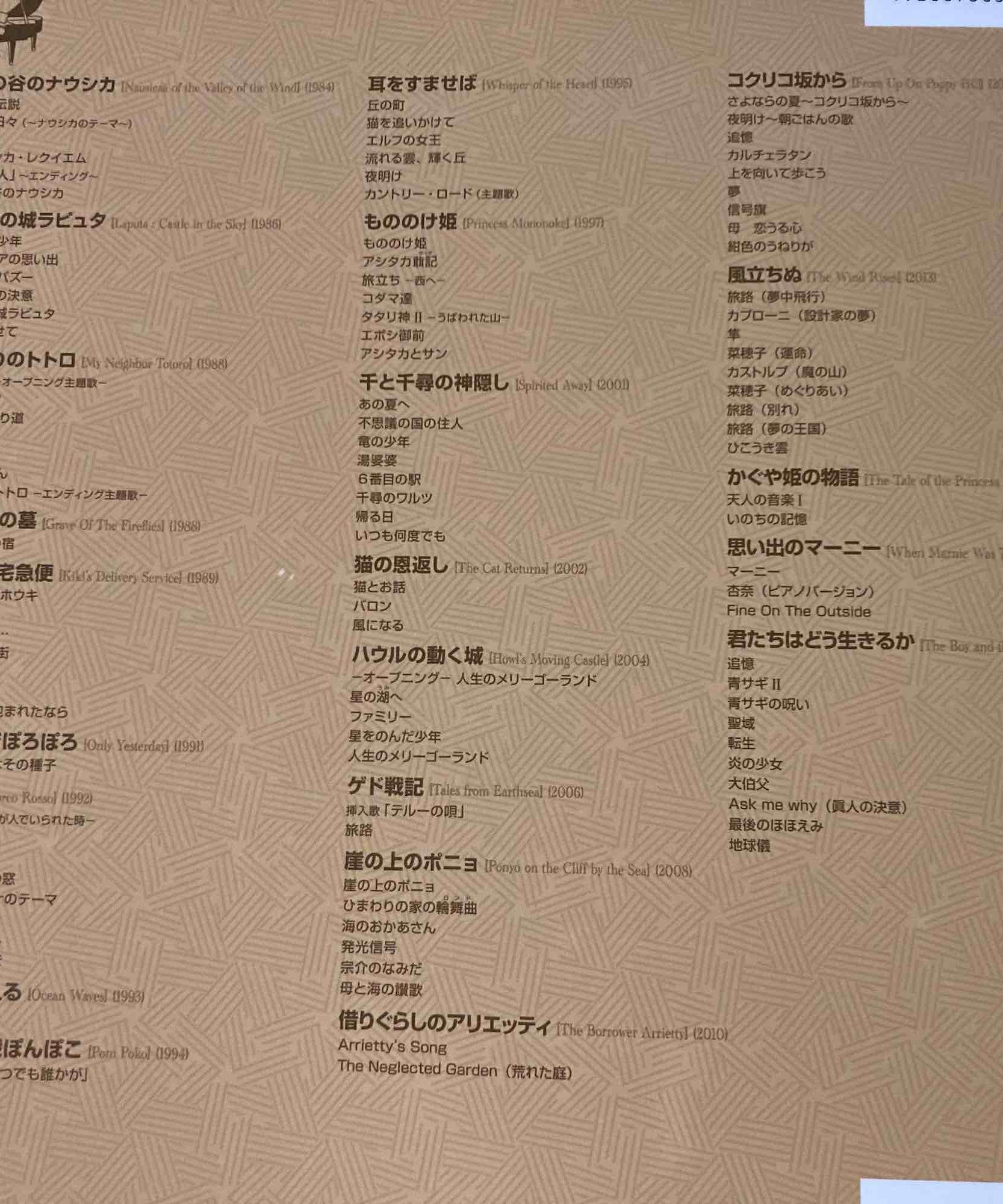 Hayao Miyazaki Studio Ghibli Best Album - Piano Solo Music Score