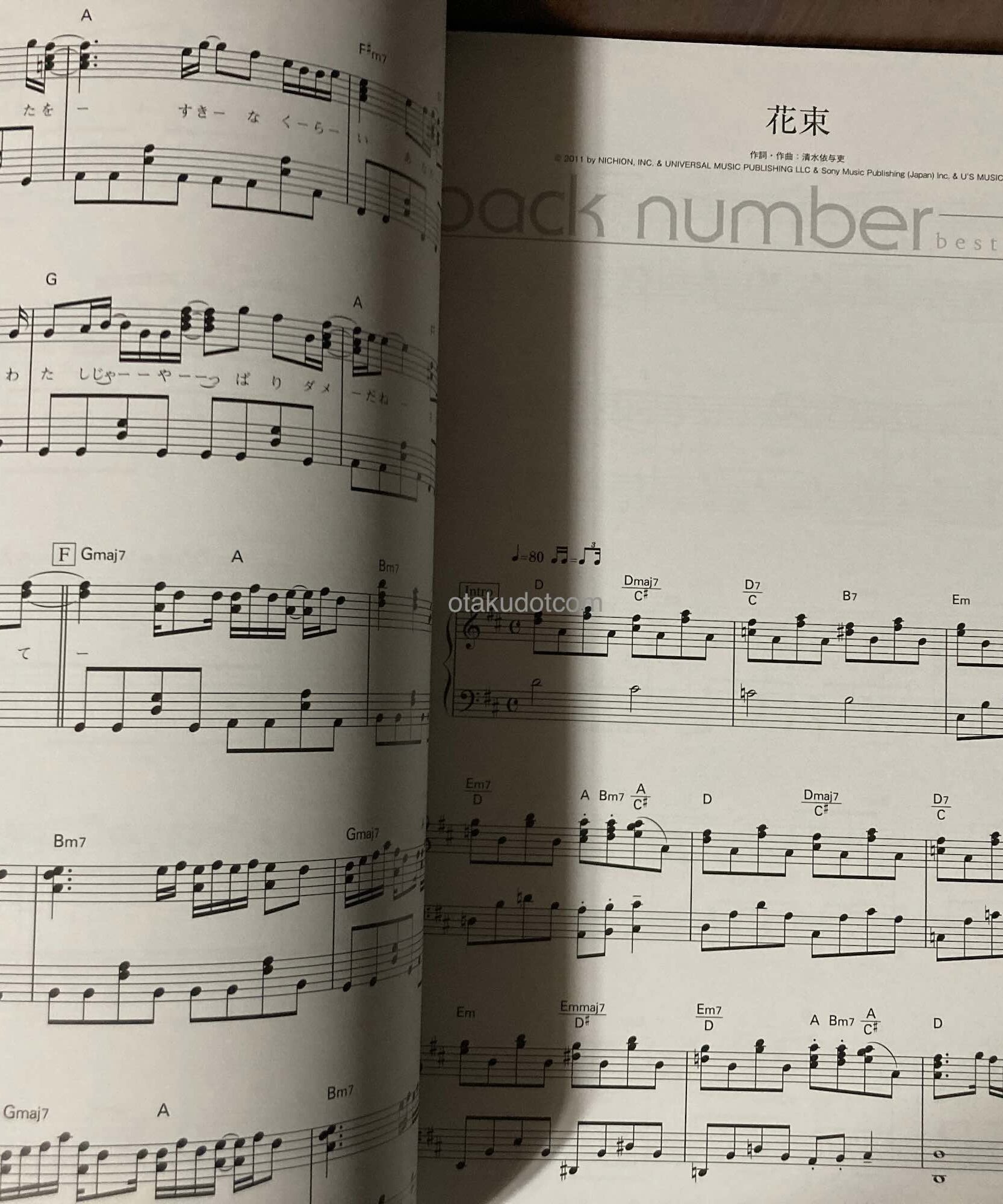 back number best selection Piano Solo score