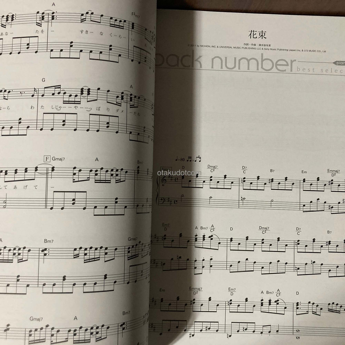 back number best selection Piano Solo score