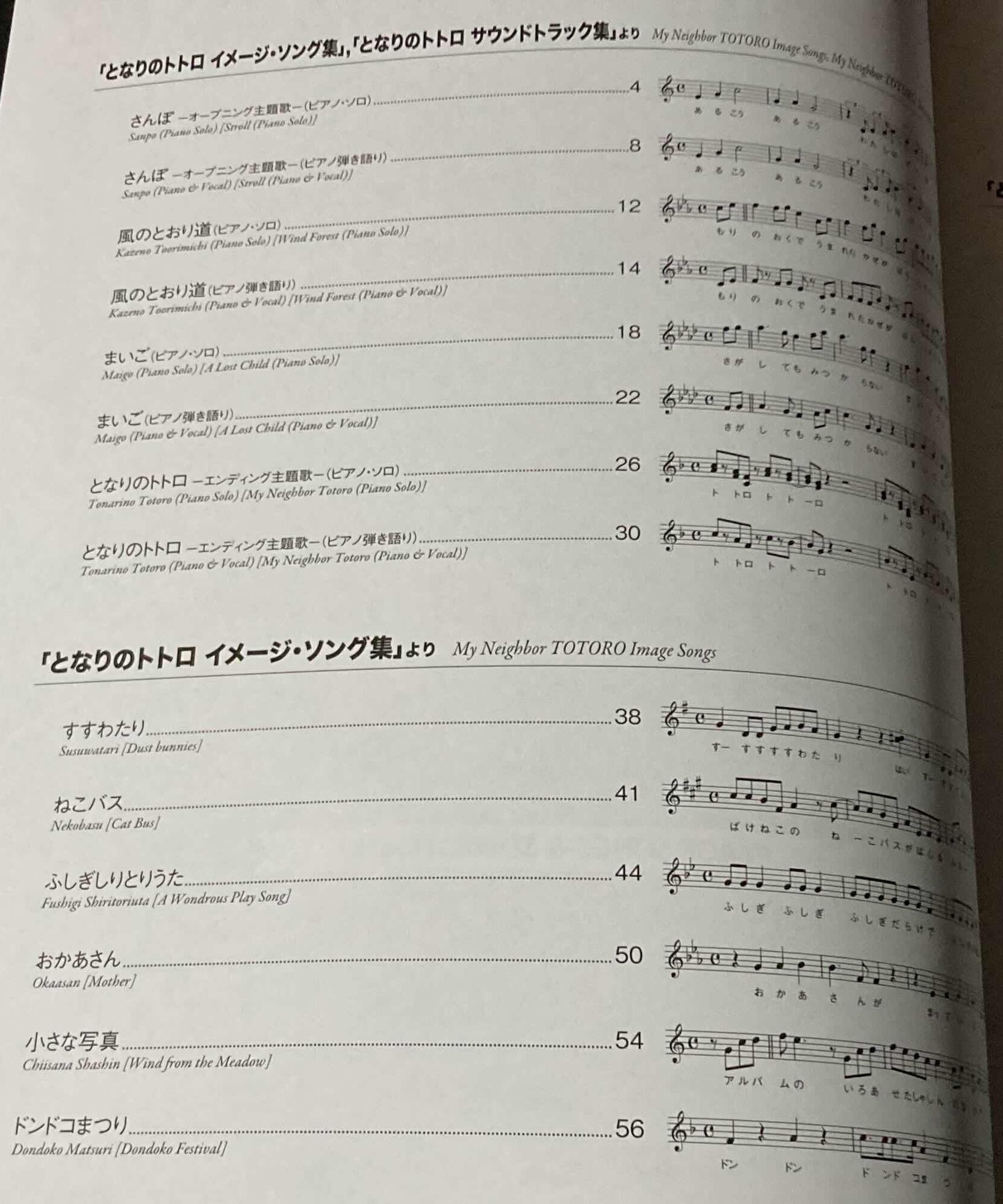 Totoro Piano Solo Music Score Book