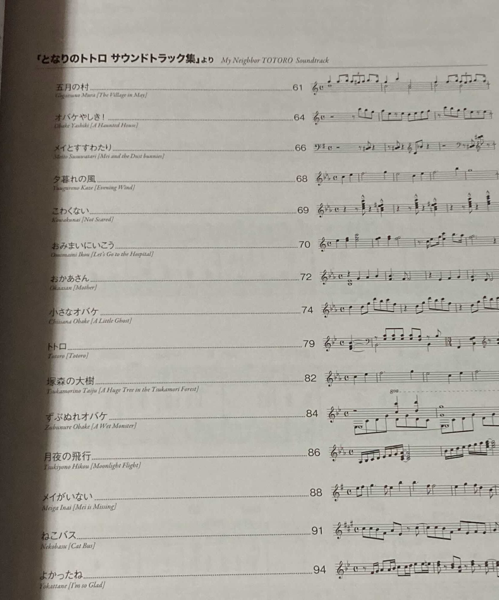 Totoro Piano Solo Music Score Book